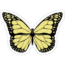 Universal Sarı Kelebek Sticker Araba Oto Arma Duvar Sticker Ev Dekoratif Çıkartma 15 Cm