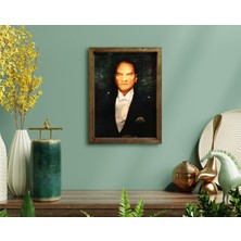 Bk Gift Atatürk Tasarımlı Doğal Masif Ahşap Çerçeveli Tablo1