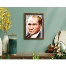 Bk Gift Atatürk Tasarımlı Doğal Masif Ahşap Çerçeveli Tablo34