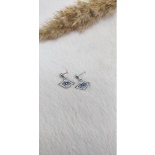 Hd Marketim Nazar Boncuklu Swaroski Taşlı Göz Tasarım Yeni Moda Bayan Küpe