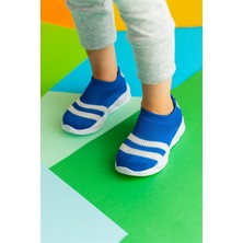 First Step Ultra Hafif Memory Foam Iç Taban Çocuk Triko Spor Ayakkabı Beyaz Şeritli SAKS-M-1002