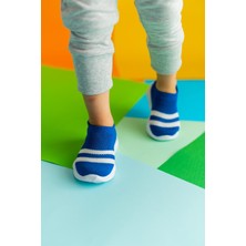 First Step Ultra Hafif Memory Foam Iç Taban Çocuk Triko Spor Ayakkabı Beyaz Şeritli SAKS-M-1002