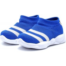 First Step Ultra Hafif Memory Foam Iç Taban Çocuk Triko Spor Ayakkabı Beyaz Şeritli SAKS-M-1002