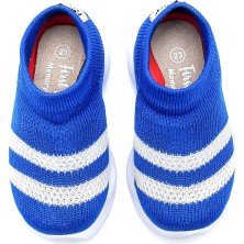 First Step Ultra Hafif Memory Foam Iç Taban Çocuk Triko Spor Ayakkabı Beyaz Şeritli SAKS-M-1002