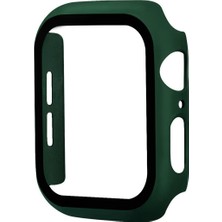 CoverZone Apple Watch Uyumlu 40MM Için Tpu Çerçeveli Ekran Koruyuculu Ön Çerçeve Kılıf Koyu Yeşil