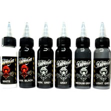 Darkness Gölge Dövme Boyası Seti Gri Tonları 6 Renk - 1 Oz - 30 ml