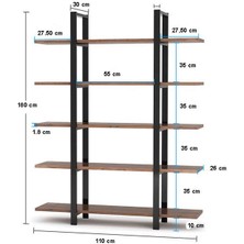 Yasmak Endüstriyel Stil Kitaplık R300/S