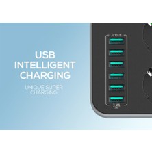 Zelia Collection Ldnıo 5V 3.4A 3 Lü Uzatma 6 USB Bağlantı Noktası Akım Korumalı