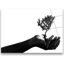 Glass Art Concept El ve Ağaç Manipülasyon Cam Tablo