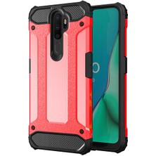 kilifone - Oppo A9 2020 - Kılıf Çift Katman Zırh Tank Crash Military Kapak - Kırmızı - T10705
