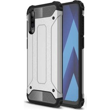 noktaks - Samsung Galaxy A50 - Kılıf Çift Katman Zırh Tank Crash Military Kapak - Gri - T7957