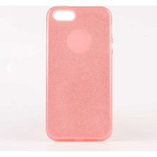 noktaks - Apple iPhone 5 - Kılıf Simli Koruyucu Shining Silikon - Pembe