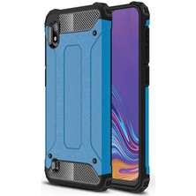 kilifone - Samsung Galaxy A10 - Kılıf Çift Katman Zırh Tank Crash Military Kapak - Mavi - T7953