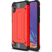 kilifone - Samsung Galaxy A10 - Kılıf Çift Katman Zırh Tank Crash Military Kapak - Kırmızı - T7953