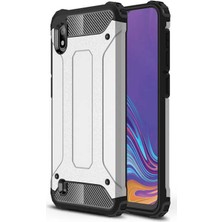 kilifone - Samsung Galaxy A10 - Kılıf Çift Katman Zırh Tank Crash Military Kapak - Gri - T7953