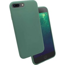 Kilifone - iPhone 7 Plus Kılıf Soft Prüzsüz Renkli Silk Silikon Koyu Yeşil