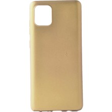 kilifone - Samsung Galaxy A81 (Note 10 Lite) - Kılıf Mat Soft Premier Silikon Kapak - Gold - T11341