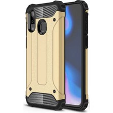 kilifone - Samsung Galaxy A30 - Kılıf Çift Katman Zırh Tank Crash Military Kapak - Gold - T7955