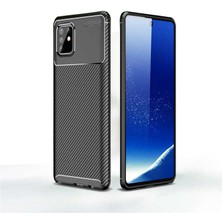 kilifone - Samsung Galaxy A81 (Note 10 Lite) - Kılıf Auto Focus Karbon Negro Silikon Kapak - Siyah - T11324