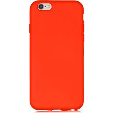 noktaks - Apple iPhone 6 - Kılıf İçi Kadife Koruucu Lansman Lsr Kapak - Turuncu - T15254