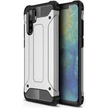 kilifone - Huawei P30 Pro - Kılıf Çift Katman Zırh Tank Crash Military Kapak - Gri - T7677