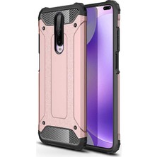 noktaks - Xiaomi Redmi K30 - Kılıf Çift Katman Zırh Tank Crash Military Kapak - Rose Gold - T11557