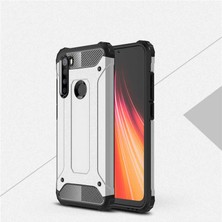 noktaks - Xiaomi Redmi Note 8 - Kılıf Çift Katman Zırh Tank Crash Military Kapak - Gri - T10075