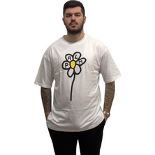 Amor Man Ultra Hafif Bol Kesim Oversize Dirsek Kol Sırt Göğüs Baskılı Pamuk Erkek Tşört