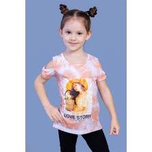 Toontoy Kids Toontoy Kız Çocuk Komple Desenli Dijital Baskılı Tişört