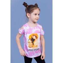 Toontoy Kids Toontoy Kız Çocuk Komple Desenli Dijital Baskılı Tişört