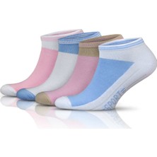 Gowith 4 Çift Nefes Alan Pamuklu Spor Patik Çorabı Beyaz Mix 2130