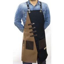 Monapron Özel Tasarım Barista Ahşap Seramik Kuaför Önlük 02B Miro Siyah Kahve