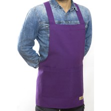 Monapron Özel Tasarım Barista Ahşap Seramik Kuaför Önlük 05B Monet Mor