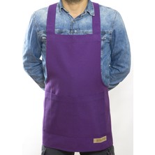 Monapron Özel Tasarım Barista Ahşap Seramik Kuaför Önlük 05B Monet Mor