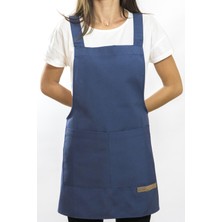 Monapron Özel Tasarım Barista Ahşap Seramik Kuaför Önlük 05B Monet Lacivert