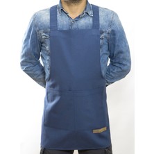 Monapron Özel Tasarım Barista Ahşap Seramik Kuaför Önlük 05B Monet Lacivert