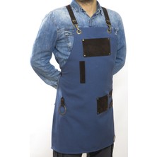 Monapron Özel Tasarım Barista Ahşap Seramik Kuaför Önlük 06B Ghiberti Lacivert