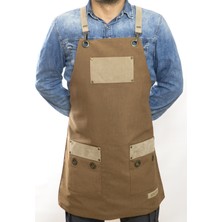 Monapron Özel Tasarım Barista Ahşap Seramik Kuaför Önlük 18 Ronsard Kahve