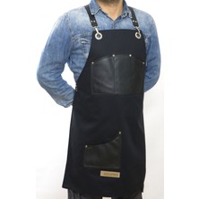 Monapron Özel Tasarım Barista Ahşap Seramik Kuaför Önlük 20B Giotto Siyah