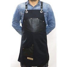 Monapron Özel Tasarım Barista Ahşap Seramik Kuaför Önlük 20B Giotto Siyah