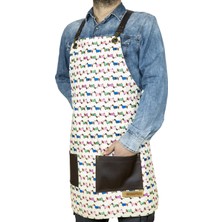 Monapron Özel Tasarım Barista Ahşap Seramik Kuaför 87 Eliot Deri Önlük
