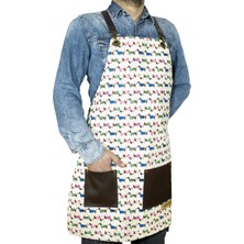 Monapron Özel Tasarım Barista Ahşap Seramik Kuaför 87 Eliot Deri Önlük