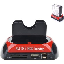 Wozlo USB 2.0 2.5 / 3.5'' Inç Harddisk Ide Sata Docking Stand Kart Okuyucu HDD Klonlama