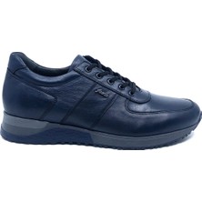 Fosco Hakiki Deri Lacivert Erkek Sneaker Ayakkabı 2101-1 305
