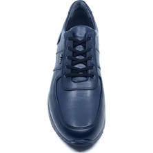 Fosco Hakiki Deri Lacivert Erkek Sneaker Ayakkabı 2101-1 305