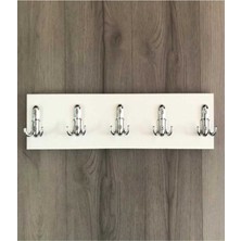 Nurline Kardelen Ahşap 10'Lu Duvar Askısı 10x50 Cm Beyaz