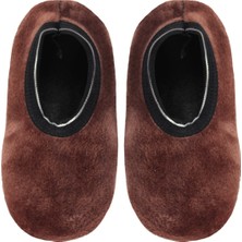 Unlimited Legwear Kahverengi Peluş Altı Kaymaz Çocuk Ev Patiği 6-8 Yaş