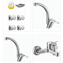 Yıldız Armatür 3 Yıl Garantili Batarya Seti Banyo / Mutfak / Lavabo Bataryası + 4 Ad. Ara Musluk + Teflon Bant