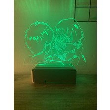 Modiwa Design Attack On Titan Mikasa - Eren 16 Renk Gece Lambası