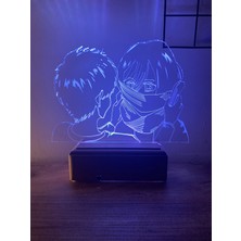 Modiwa Design Attack On Titan Mikasa - Eren 16 Renk Gece Lambası